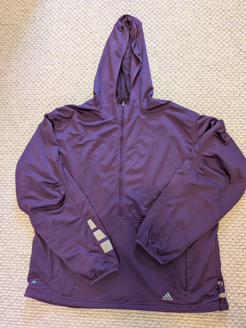 Vintage adidas Men's Deep Purple Hooded Performance Jacket